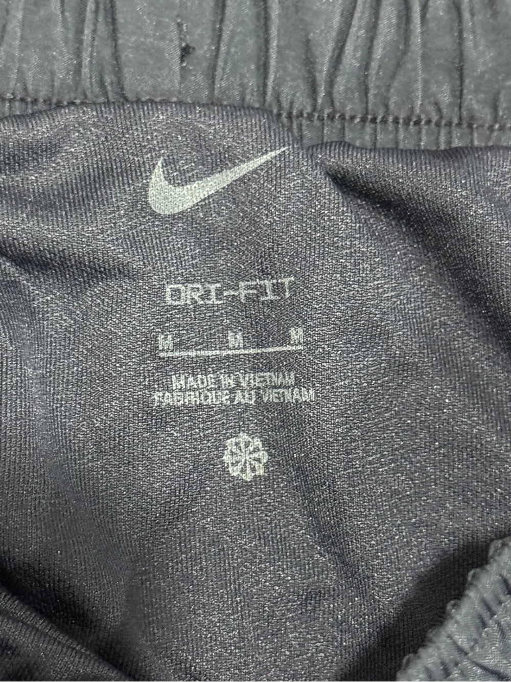 Nike Women’s Navy Athletic Shorts with Yellow Logo and White Trim